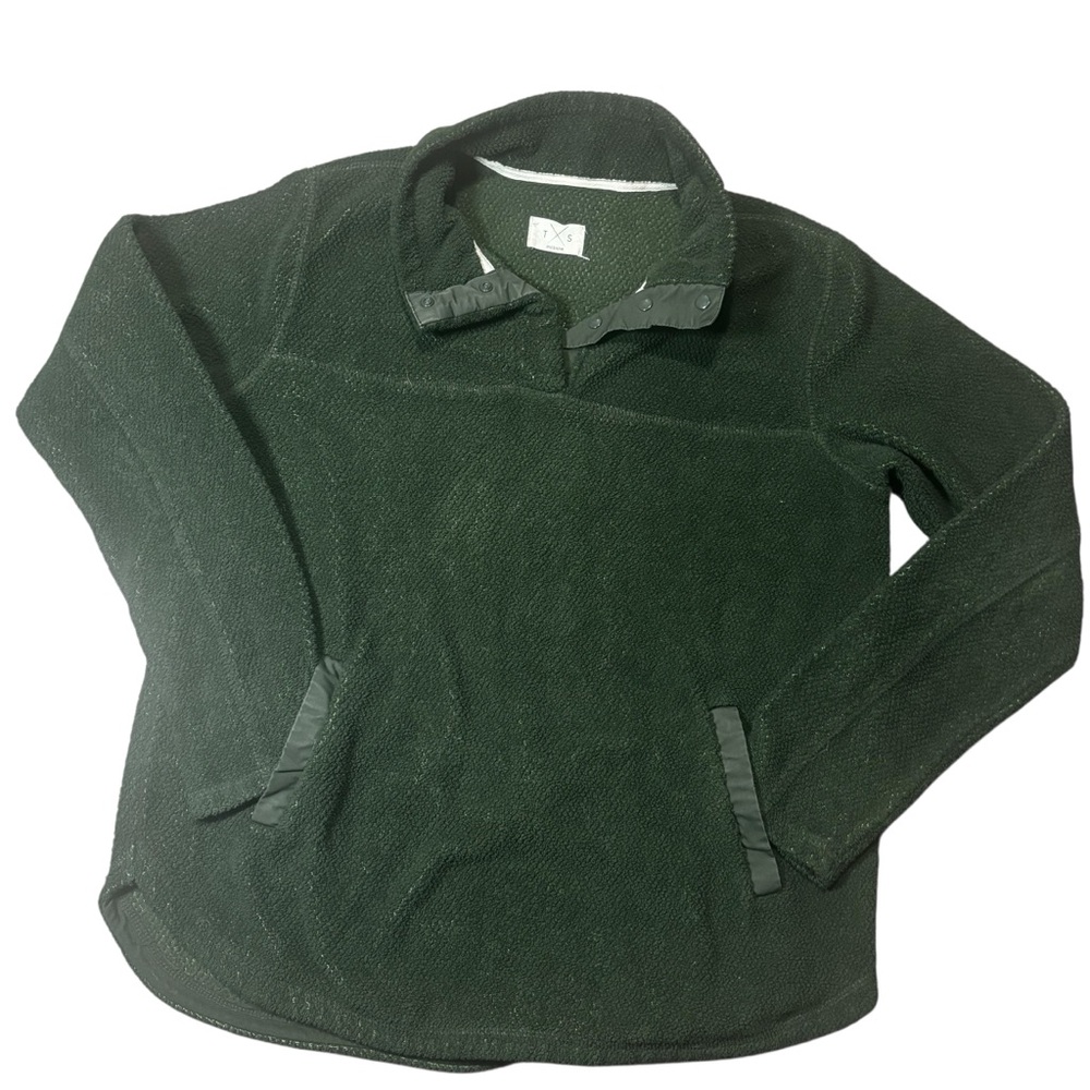 Forest Green Cowl Neck Sweater with Plush Fleece
